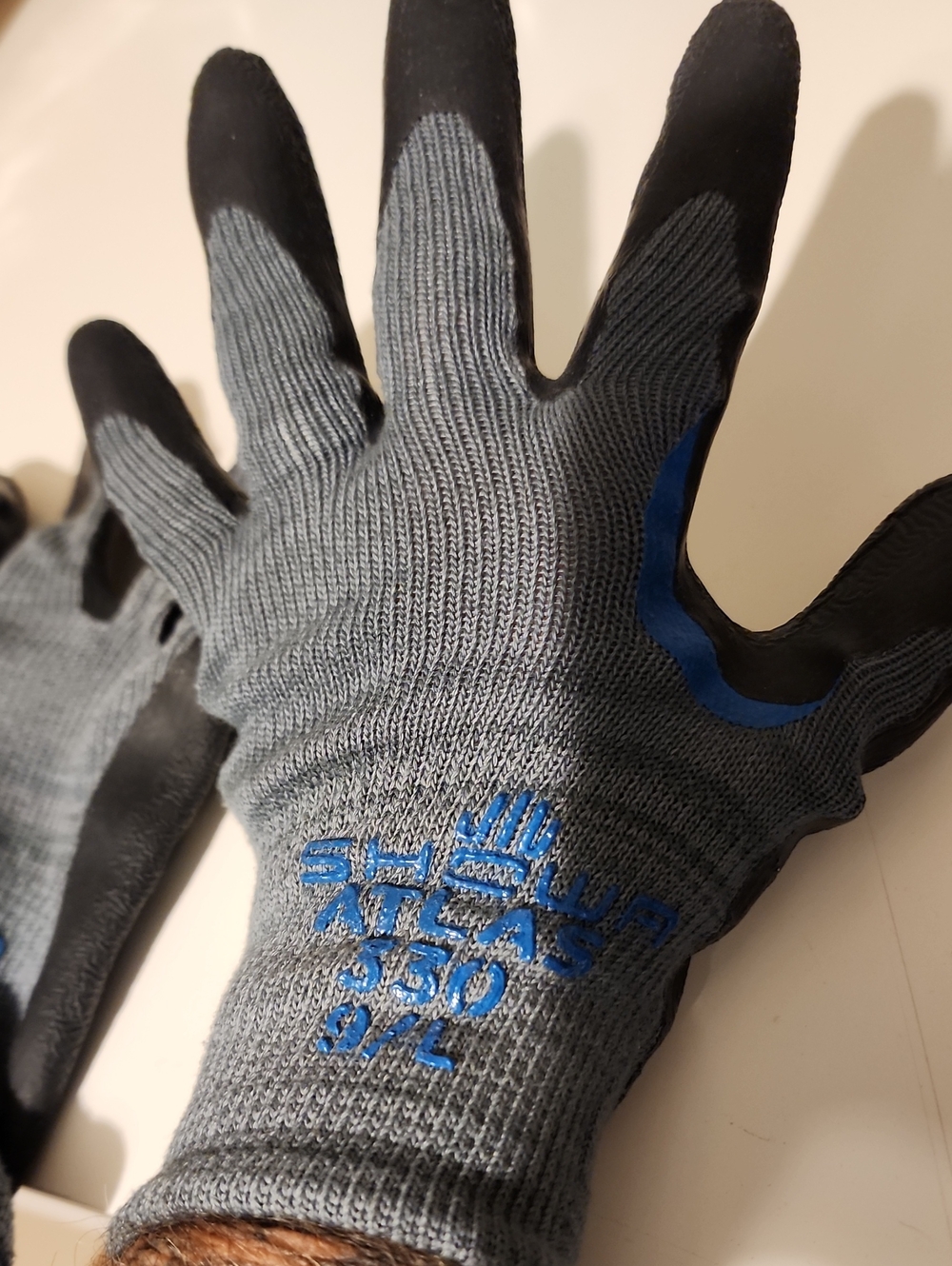3 Pair: NEW General Purpose 330 Black/Blue Work Gloves - 9/L - Picture 9 of 10